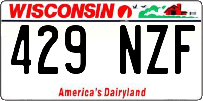 WI license plate 429NZF
