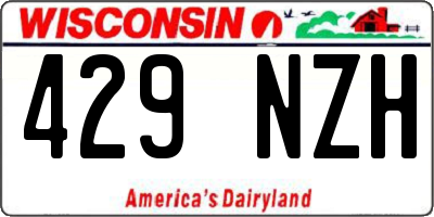 WI license plate 429NZH