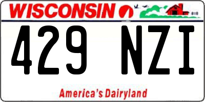 WI license plate 429NZI
