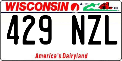 WI license plate 429NZL