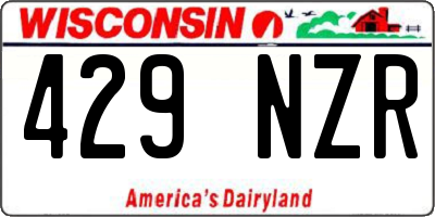 WI license plate 429NZR