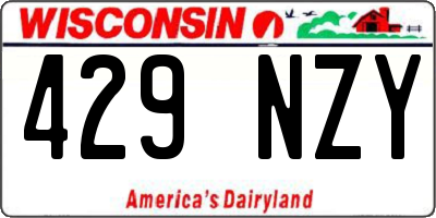 WI license plate 429NZY