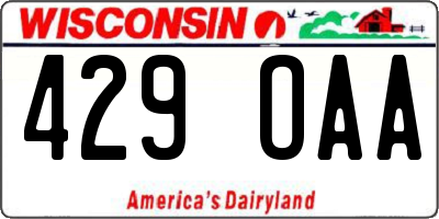 WI license plate 429OAA