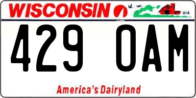 WI license plate 429OAM