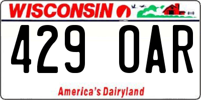 WI license plate 429OAR