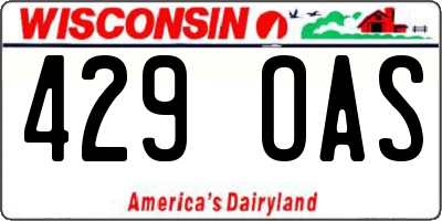 WI license plate 429OAS