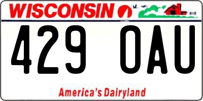 WI license plate 429OAU
