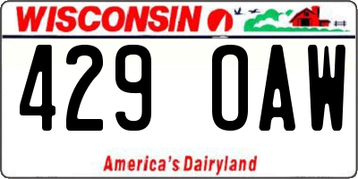 WI license plate 429OAW