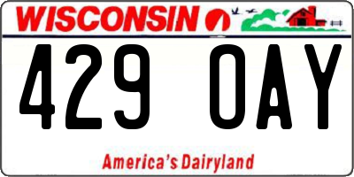 WI license plate 429OAY