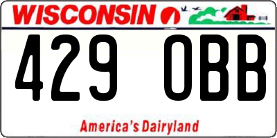WI license plate 429OBB