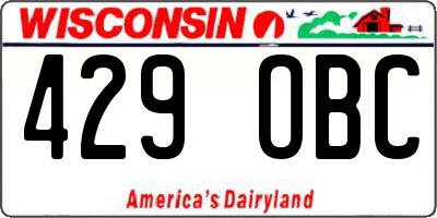 WI license plate 429OBC
