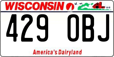 WI license plate 429OBJ