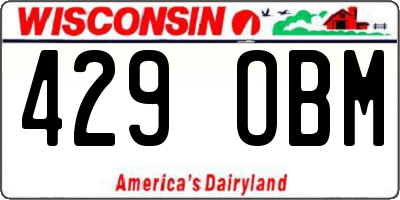 WI license plate 429OBM
