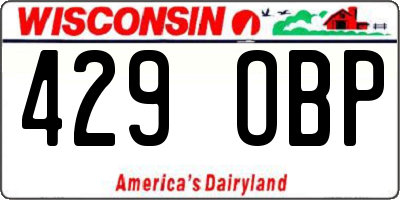 WI license plate 429OBP