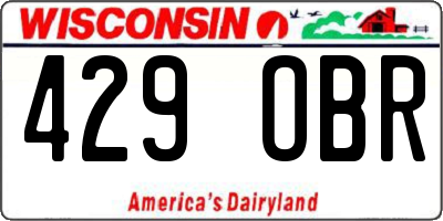 WI license plate 429OBR