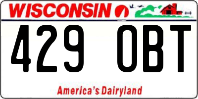 WI license plate 429OBT