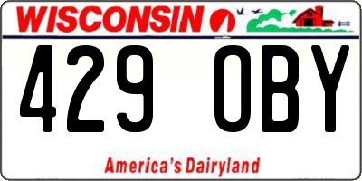 WI license plate 429OBY