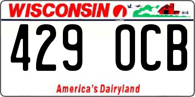 WI license plate 429OCB