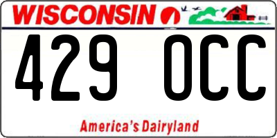 WI license plate 429OCC