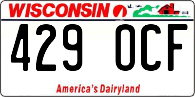 WI license plate 429OCF