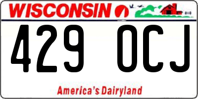 WI license plate 429OCJ