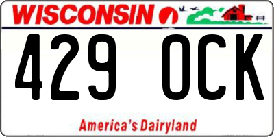 WI license plate 429OCK