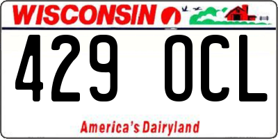 WI license plate 429OCL