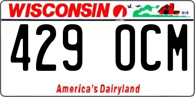 WI license plate 429OCM