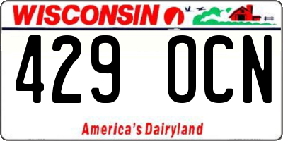 WI license plate 429OCN