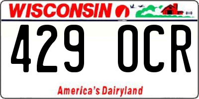 WI license plate 429OCR