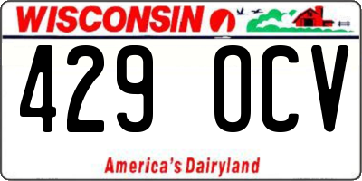 WI license plate 429OCV