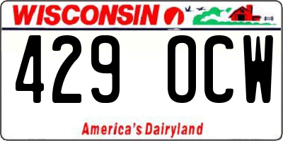 WI license plate 429OCW