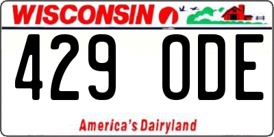 WI license plate 429ODE