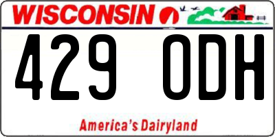 WI license plate 429ODH