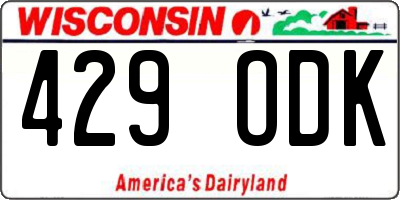 WI license plate 429ODK