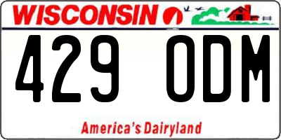 WI license plate 429ODM
