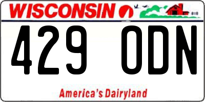 WI license plate 429ODN