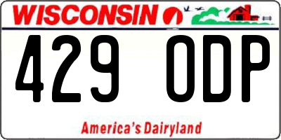 WI license plate 429ODP