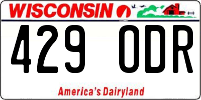 WI license plate 429ODR