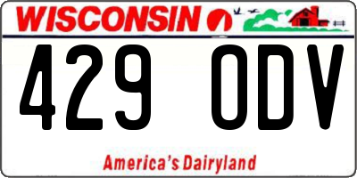WI license plate 429ODV