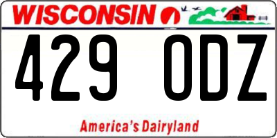 WI license plate 429ODZ