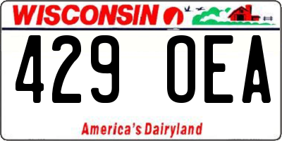 WI license plate 429OEA