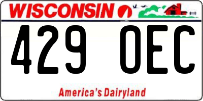 WI license plate 429OEC