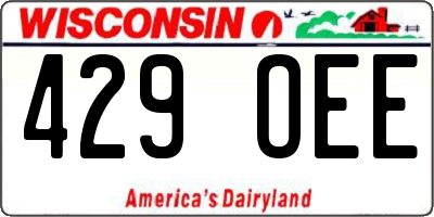 WI license plate 429OEE