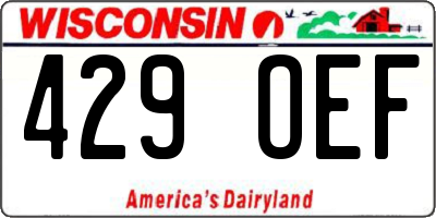 WI license plate 429OEF