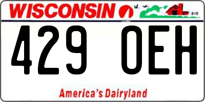 WI license plate 429OEH