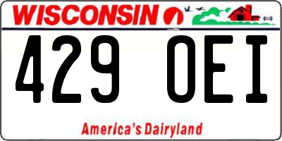 WI license plate 429OEI