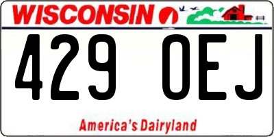 WI license plate 429OEJ
