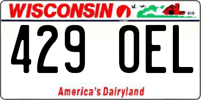 WI license plate 429OEL