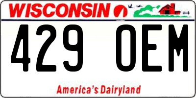 WI license plate 429OEM